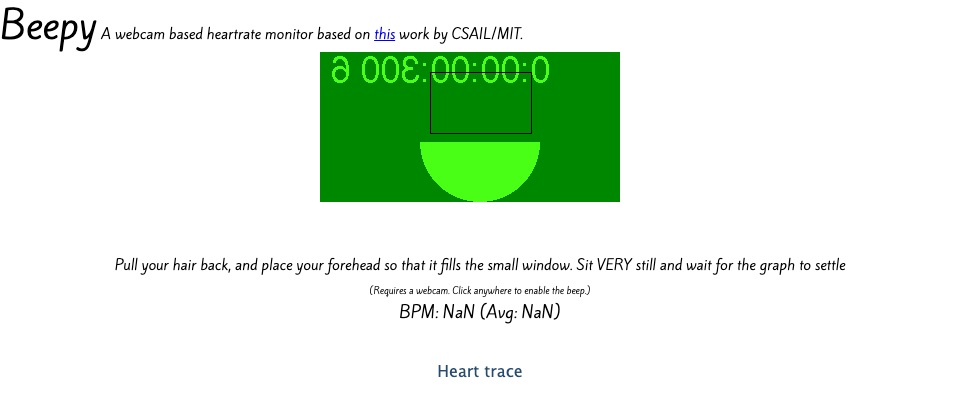 Beepy's heart rate display